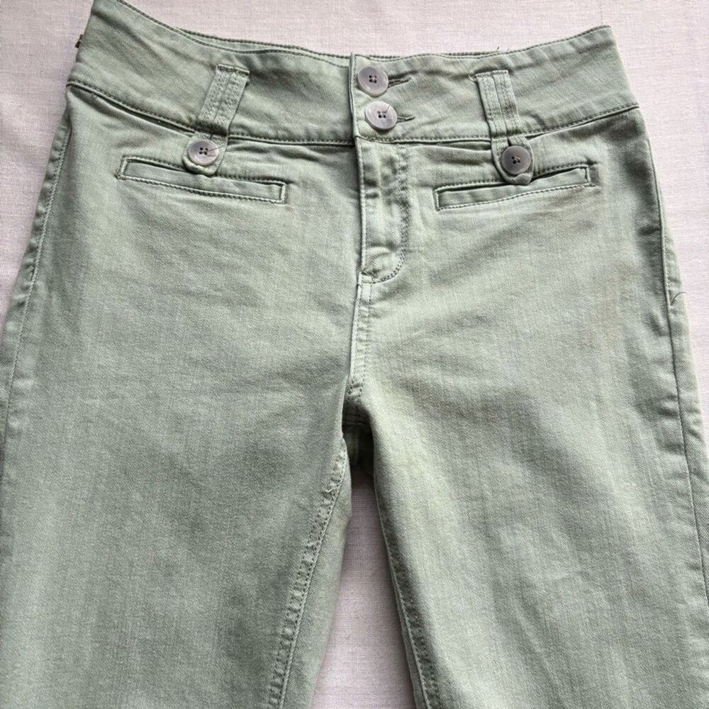 Anthropologie Pilcro & the Letterpress High Rise Flare Jeans Green 28 - Picture 4 of 12